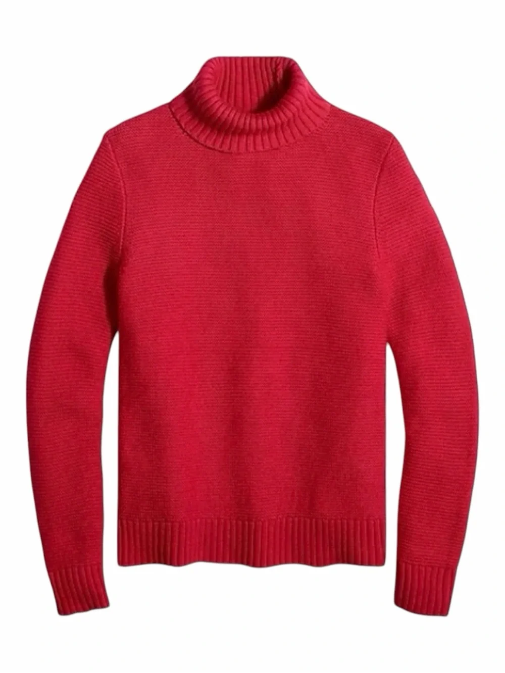 NWT! J. Crew Bright Rose Cotton & Merino Wool Turtleneck Sweater. Size Small.